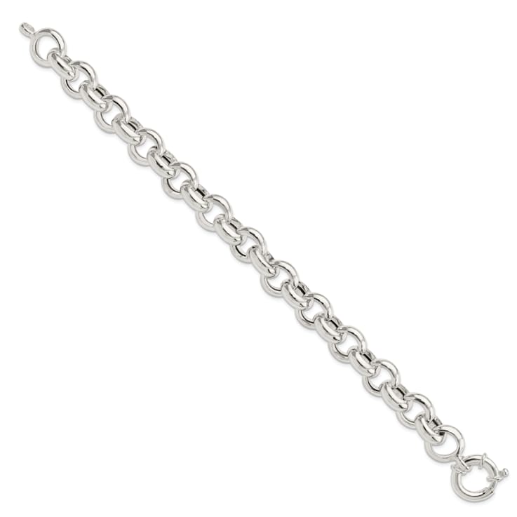Sterling Silver Polished Fancy Link Bracelet