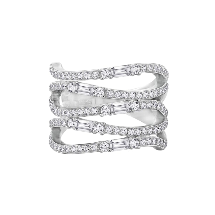 White Cubic Zirconia Platinum Over Sterling Silver Ring 1.67ctw