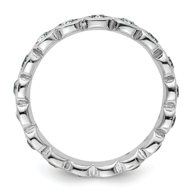 Sterling Silver Stackable Expressions Blue Crystal Ring