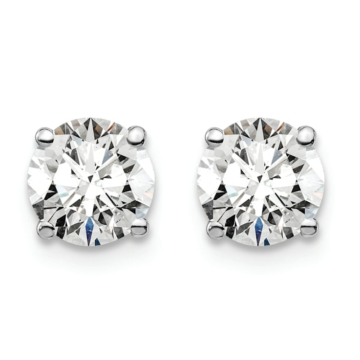 Rhodium Over 14K Gold Lab Grown Diamond 1 1/2ct. VS/SI GH+, 4-Prong Earrings