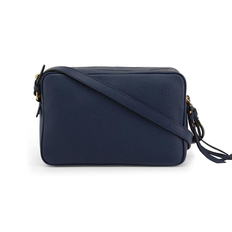 Prada Baltico Blue Vitello Phenix Leather Double Zip