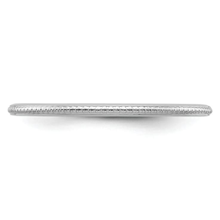 Rhodium Over 10K White Gold 1.2mm Bead Stackable Expressions Band