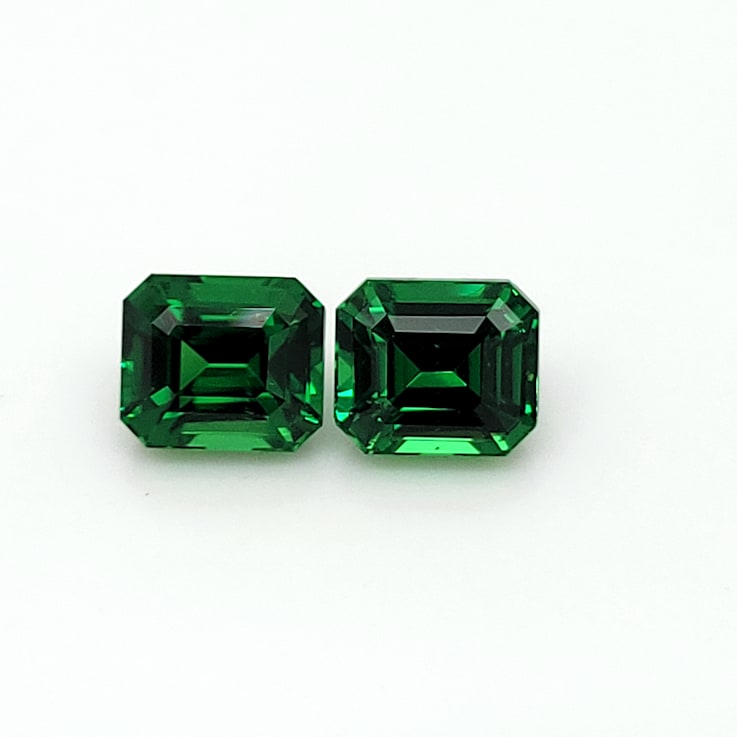 Tsavorite 6.0x5.9mm Emerald Cut Matched Pair 3.35ctw