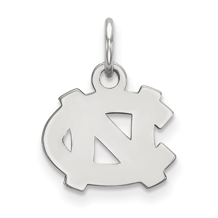 Rhodium Over Sterling Silver LogoArt University of North Carolina Extra
Small Pendant
