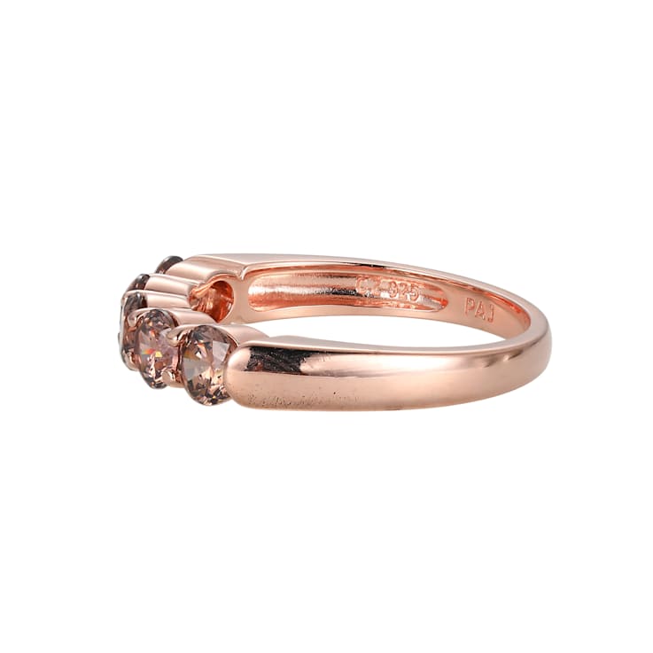 Mocha Cubic Zirconia 18k Rose Gold Over Sterling Silver Ring 1.55ctw