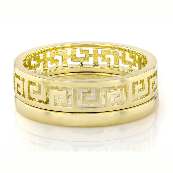 Greek Key Stacking Ring In 18k Gold Over Sterling Silver