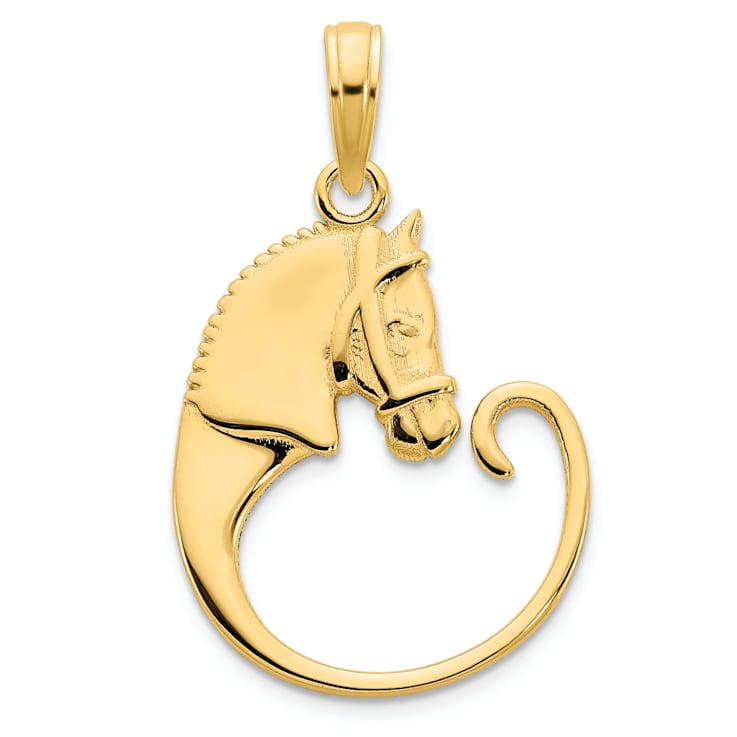14K Yellow Gold Horse Pendant
