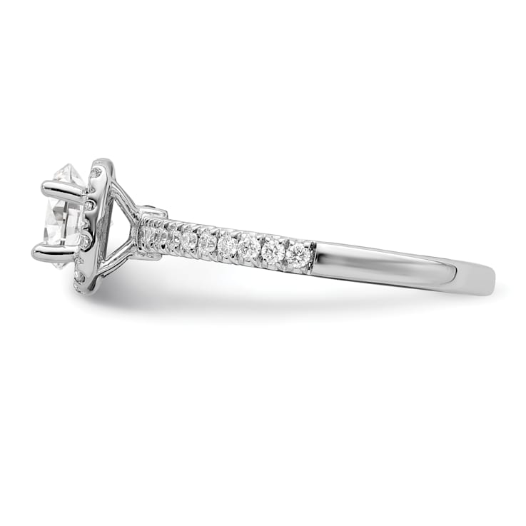 Rhodium Over 14K White Gold Eternal Promise Lab Grown Diamond Halo Ring