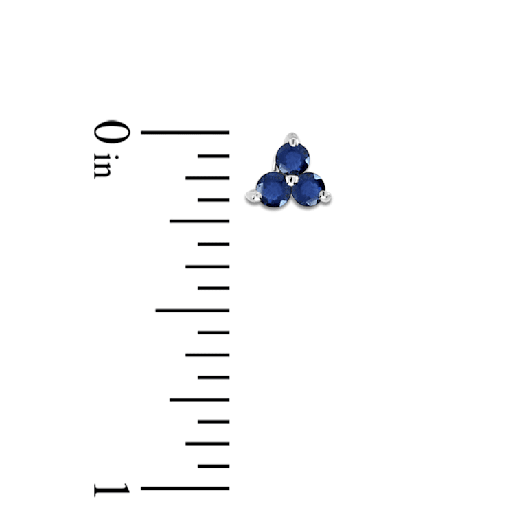 0.40ctw Sapphire 3-Stone Earrings in 14k White Gold