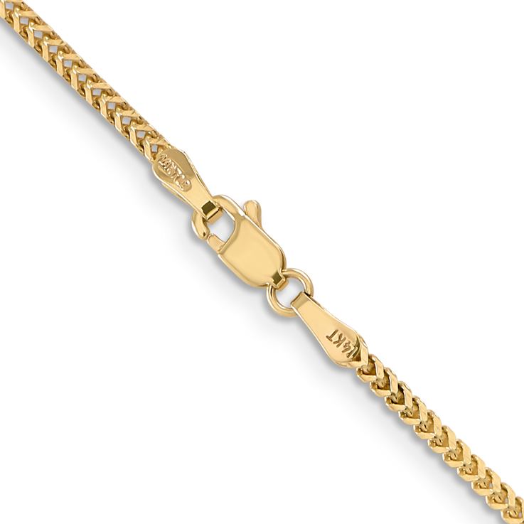 14k Yellow Gold 1.5mm Solid Franco 24 Inch Chain