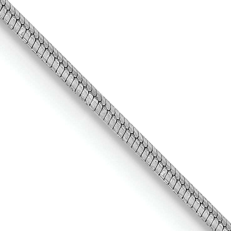 Rhodium Over 14k White Gold .8mm Diamond-Cut Solid Octagonal Snake Link
20 Inch Chain