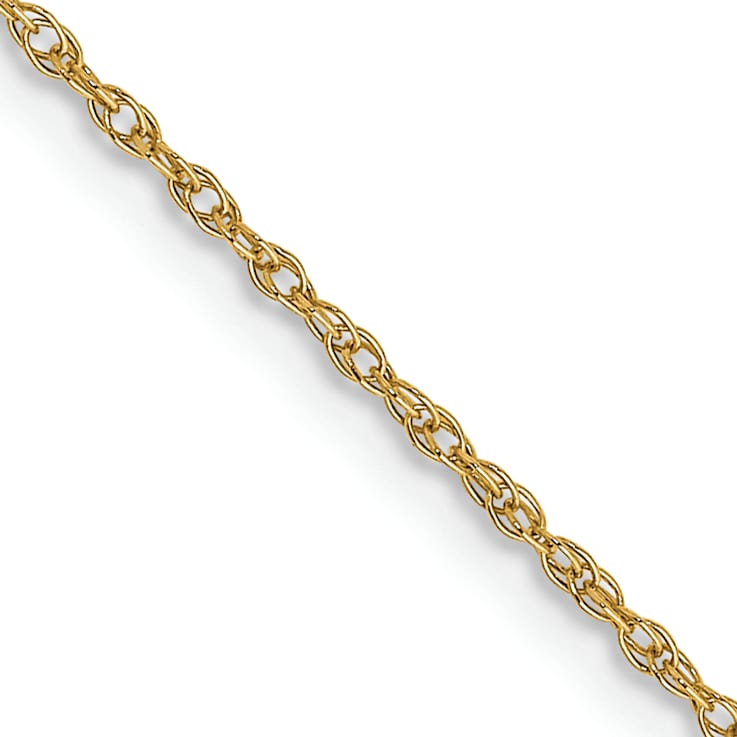 14k Yellow Gold 0.7mm Solid Cable 18 Inch Chain