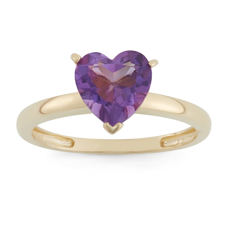 Amethyst heart ring yellow gold deals