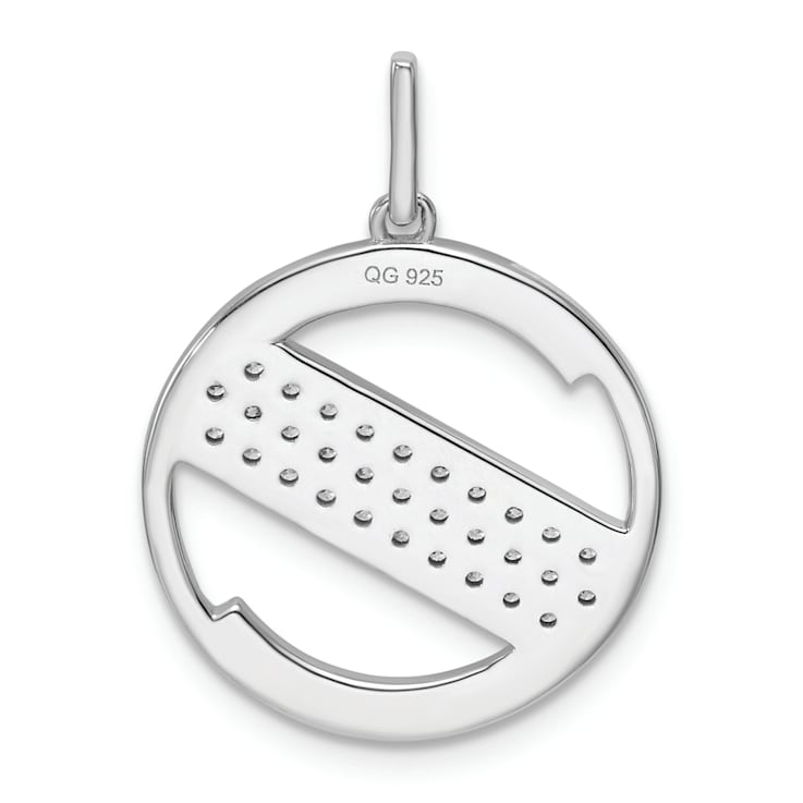 14K White Gold Gatsby Diamond Initial Z Charm