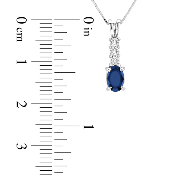 0.60ctw Sapphire and Diamond Pendant in 14K White Gold
