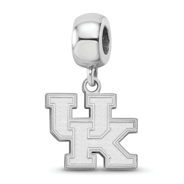 Sterling Silver Rhodium-plated LogoArt University of Kentucky Small
Dangle Bead