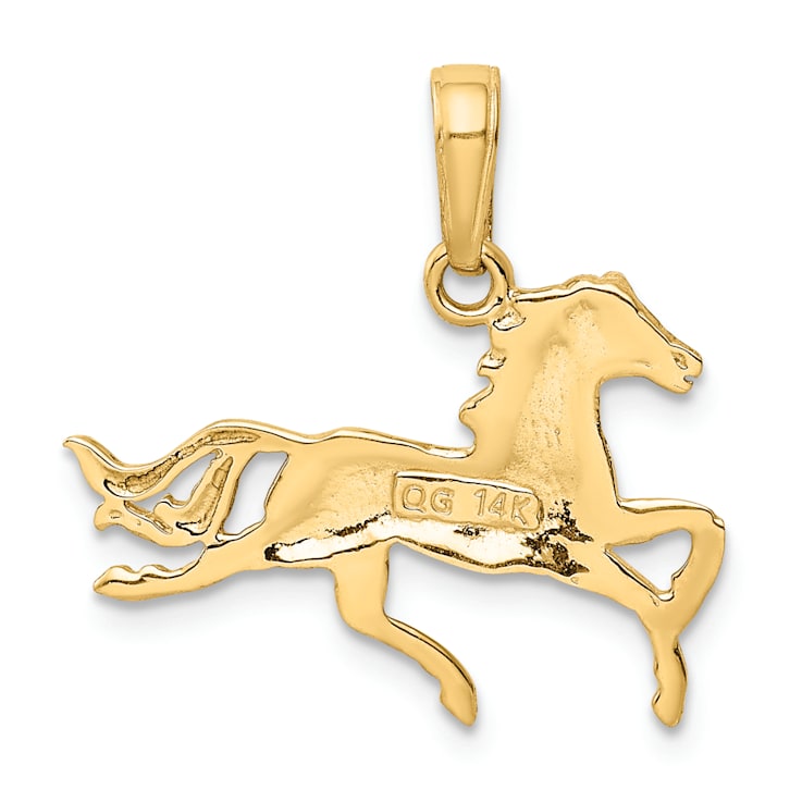 14k Yellow Gold Horse Pendant