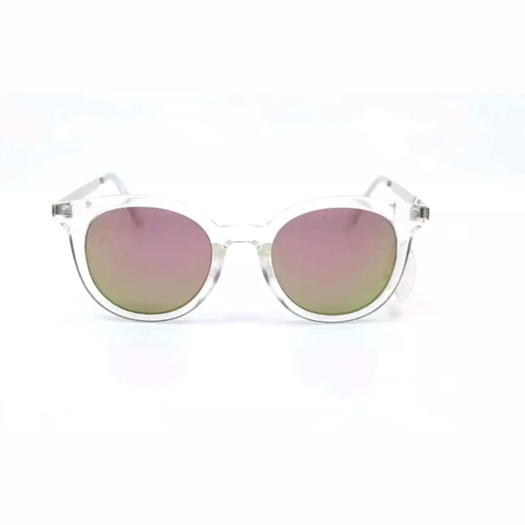 OSCAR by Oscar de la Renta Clear Translucent Round Frame  / Green
Mirrored Lenses Sunglasses