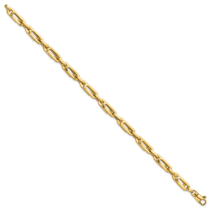 14k Yellow Gold 5.2mm Polished Fancy Link Men's Bracelet