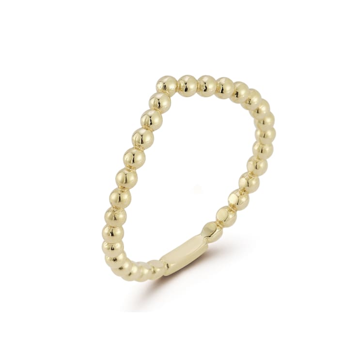 Bellissima Gold 14K Yellow Gold Beaded V Ring