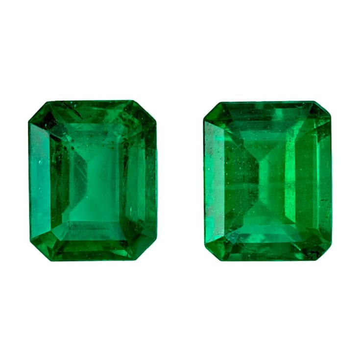 Emerald 5.1x4.1mm Emerald Cut Matched Pair 0.87ctw