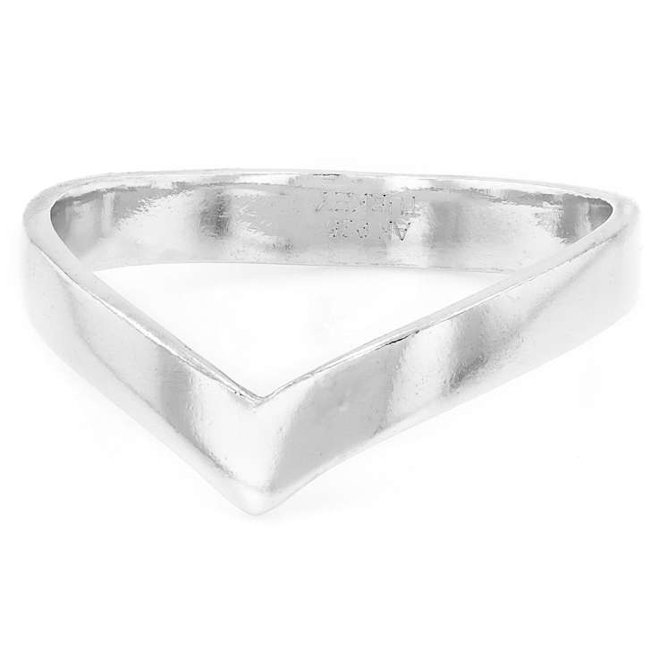 Chevron Band Ring In Sterling Silver