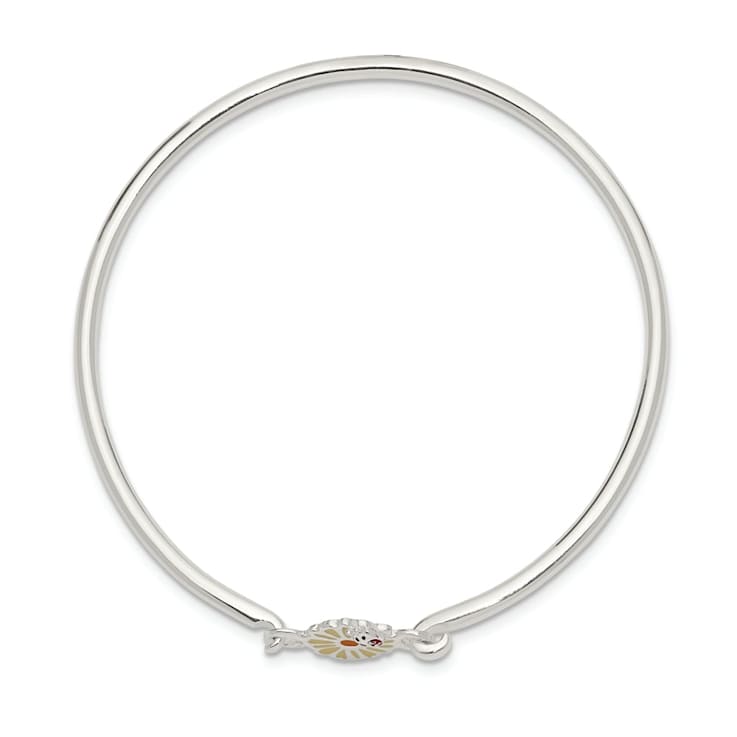 Sterling Silver Enamel Ladybug Children's Adjustable Bangle Bracelet Sterling Silver Enamel Ladybug Children's Adjustable Bangle Bracelet