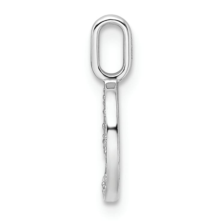 Rhodium Over 14k White Gold Diamond Number 9 Pendant