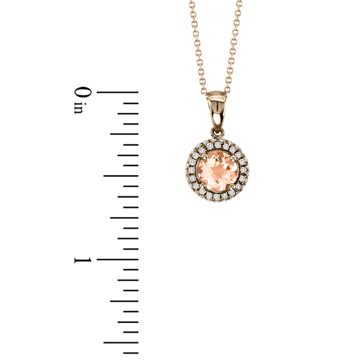 1.01ctw Morganite and Diamond Pendant in 14k Rose Gold