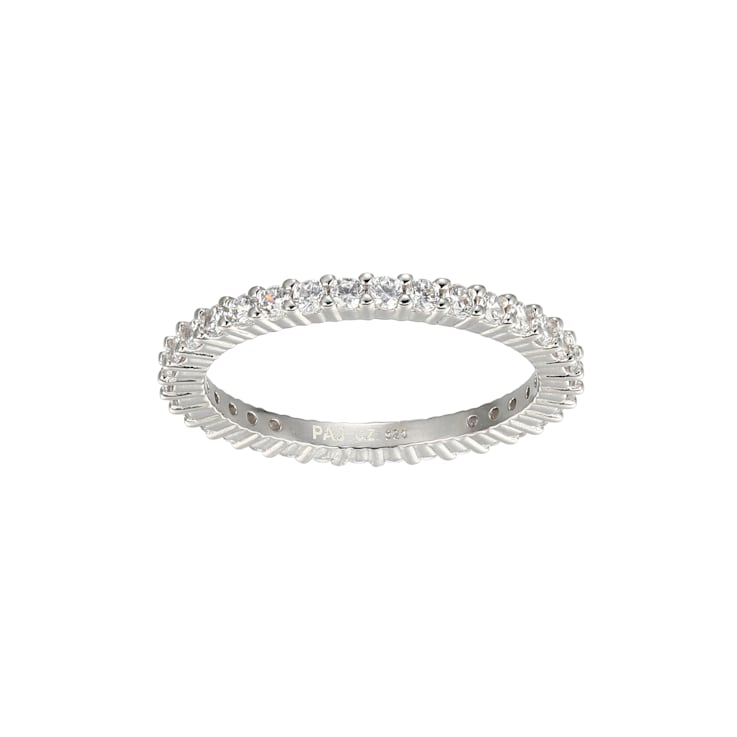 White Cubic Zirconia Rhodium Over Sterling Silver Ring 1.37ctw