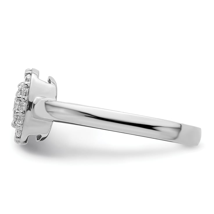 Rhodium Over 14K White Gold Lab Grown Diamond SI1/SI2, G H I, Squared
Halo Ring
