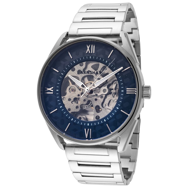 Thomas Earnshaw Men s Spencer Skeleton 42mm Automatic Blue Dial