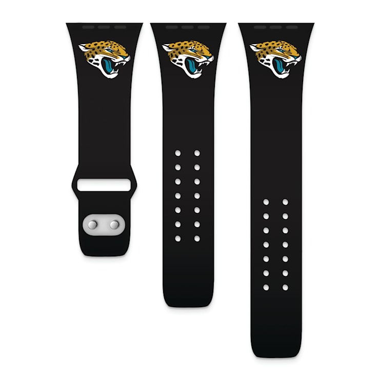 Gametime Jacksonville Jaguars Black Silicone Apple Watch Band (38/40mm
M/L). Watch not included.