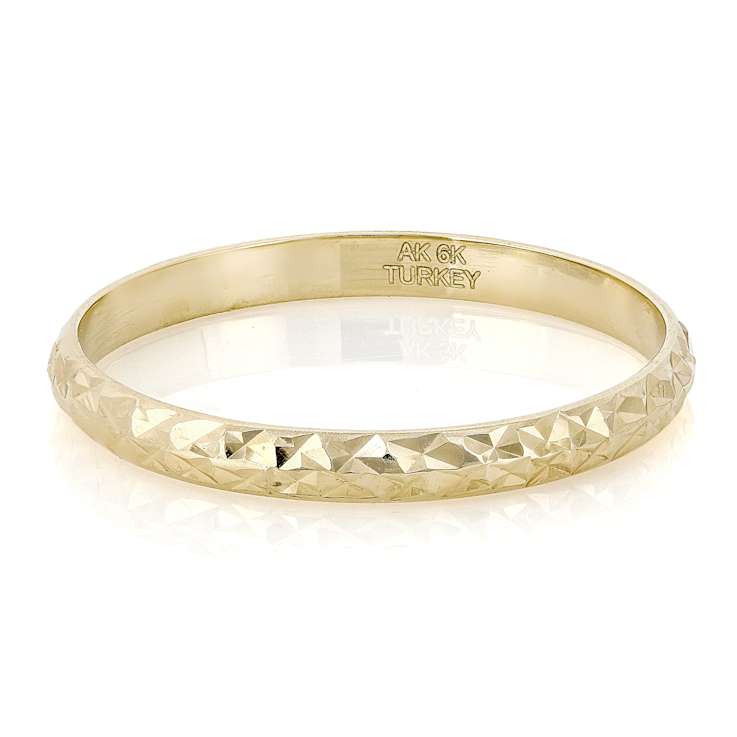 Diamond-Cut Band Ring In 6K Gold