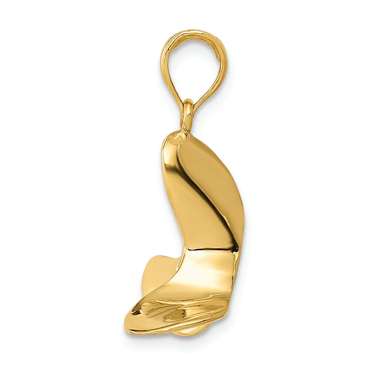 14k Yellow Gold 3D Polished Propeller Pendant