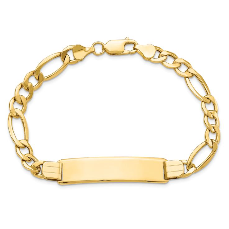 10k Yellow Gold Figaro Link ID Bracelet