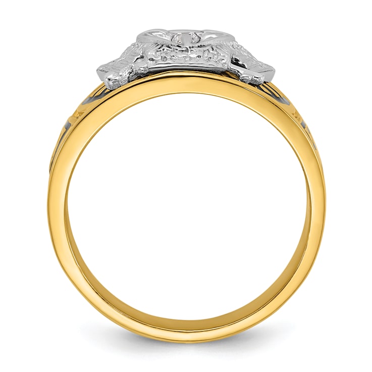 10K Two-tone Yellow and White Gold Men's Enameled and Diamond 32nd
Scottish Rite Masonic Ring