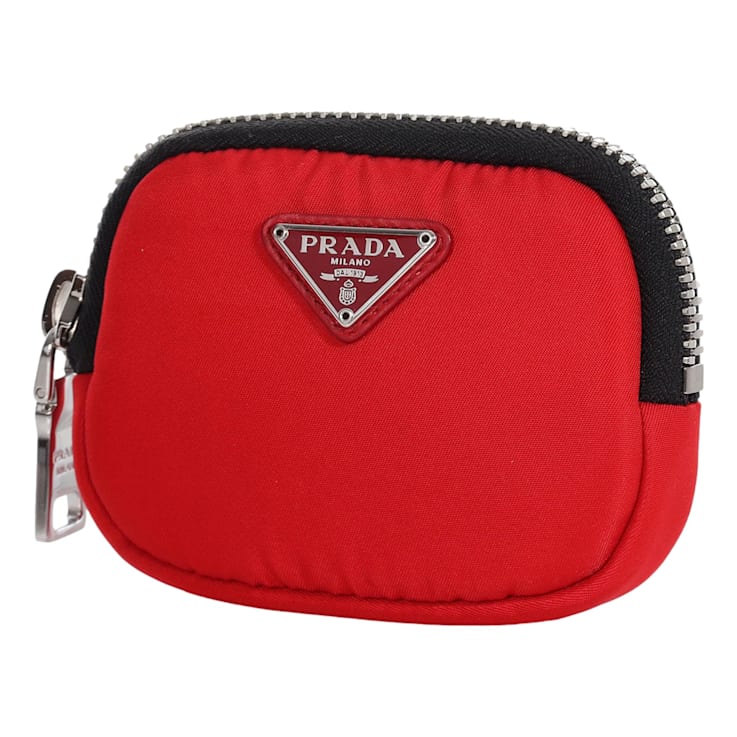 Prada Tessuto Red Nylon Cargo Mini Pouch on Lanyard Neck Bag 18KB1A