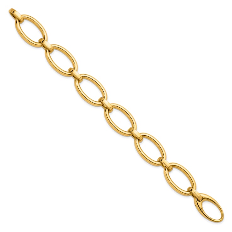18K Yellow Gold 17.4mm Oval Link 8 inch Bracelet