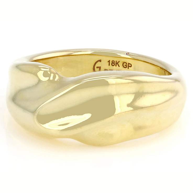 Swirl Band Ring In 18K Gold Over Bronze