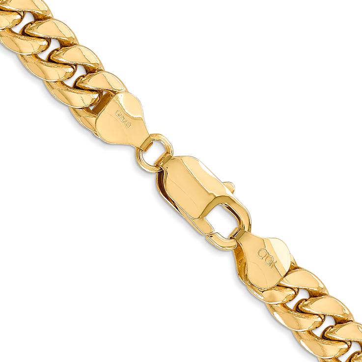 14k Yellow Gold 7.3mm Miami Cuban Link 26 Inch Chain