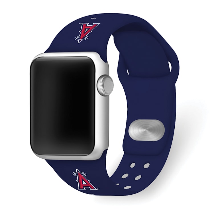 Gametime MLB Los Angeles Angels Navy Silicone Apple Watch Band (42/44mm
M/L). Watch not included.