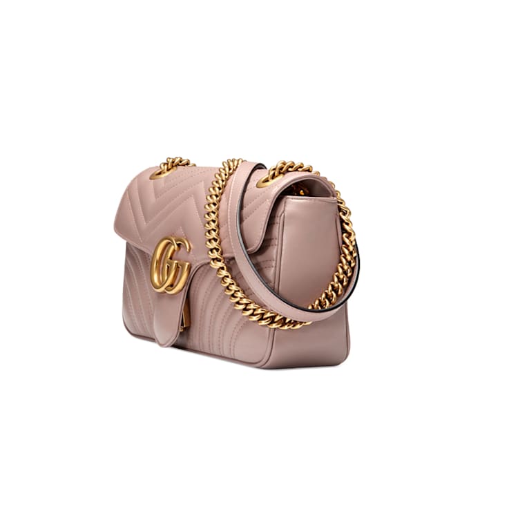 Gucci Small GG Marmont in Dusty Pink Camera Bag with Flap Closure Handbag