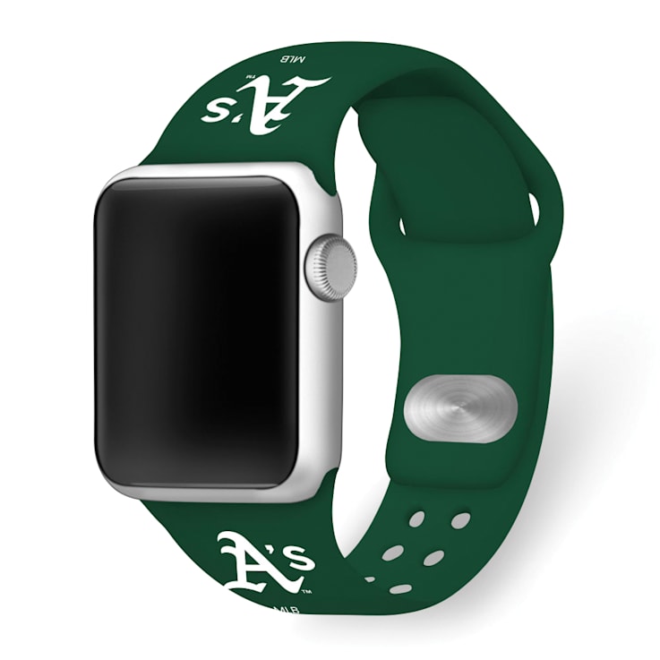 Gametime MLB Oakland Athletics Green Silicone Apple Watch Band (42/44mm
M/L). Watch not included.
