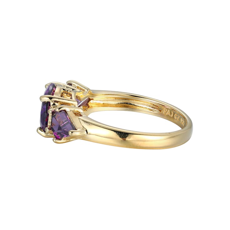Purple Cubic Zirconia 18k Yellow Gold Over Sterling Silver February
Birthstone Ring 5.55ctw