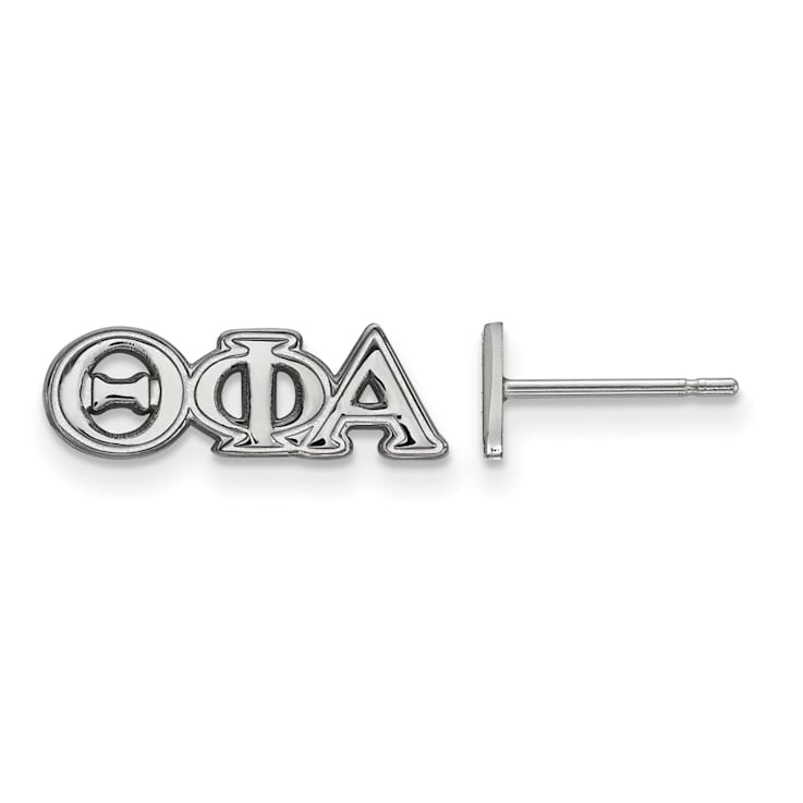 Rhodium Over Sterling Silver LogoArt Extra Small Post Earrings