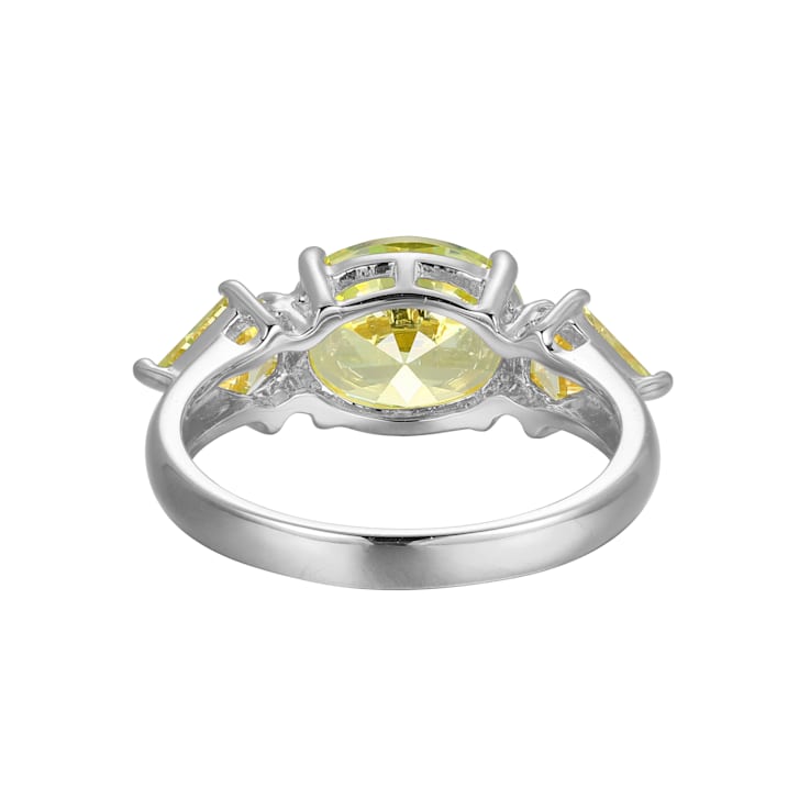 Green Cubic Zirconia Platinum Over Sterling Silver August Birthstone
Ring 4.79ctw