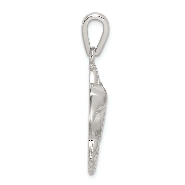 Rhodium Over Sterling Silver Lab Created Opal Inlay Hummingbird Pendant