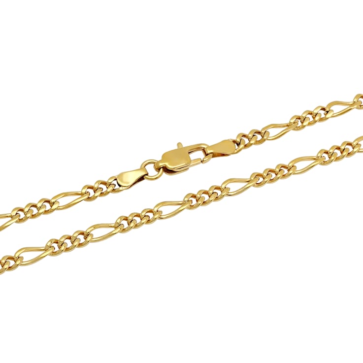 Robert Alton Men's Yellow Figaro Chain Necklace 3.50mm In Ion-Plated
Stainless Steel 24 Inch