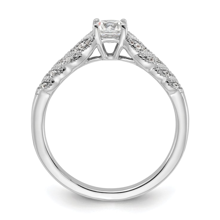 Rhodium Over 10K White Gold Lab Grown Diamond VS/SI GH, Complete
Engagement Ring 0.5ctw